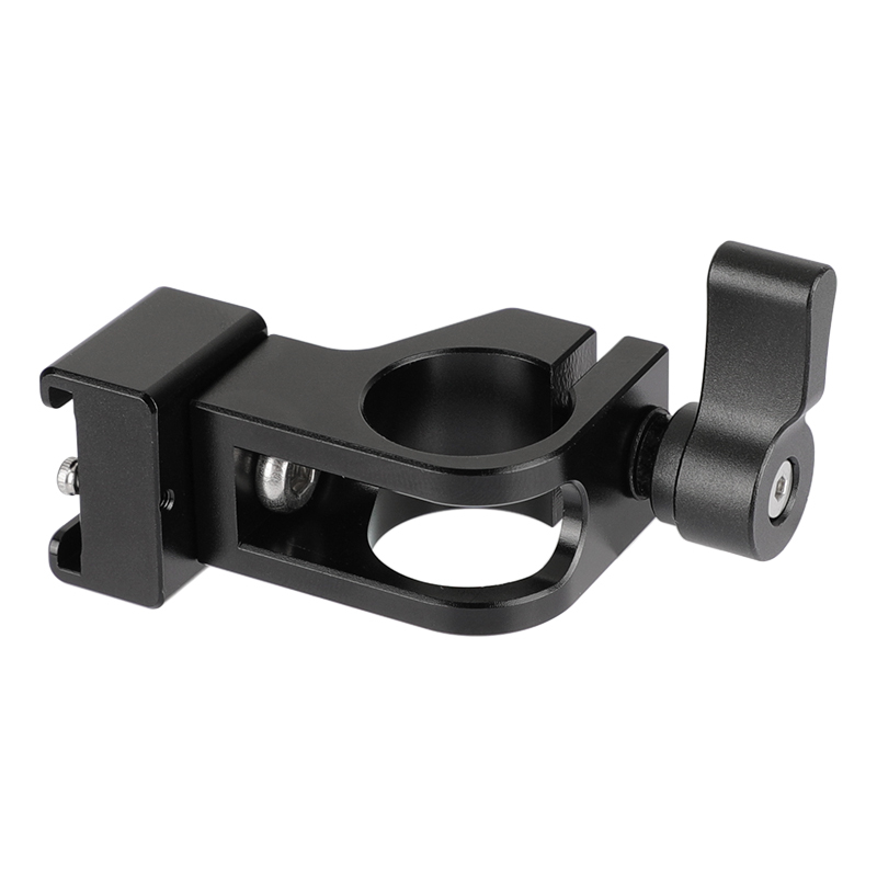 CAMVATE 19mm Single Rod Holder Rail Block With Cold Shoe Mount Adapter For Rod-based Camera Accessories