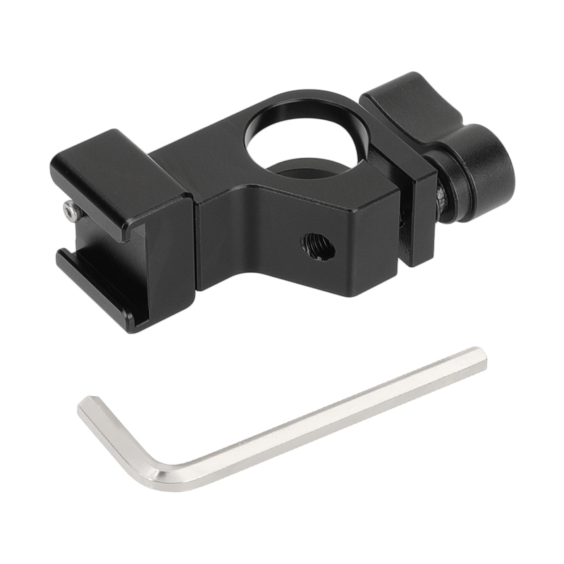 CAMVATE 19mm Single Rod Holder Rail Block With Cold Shoe Mount Adapter For Rod-based Camera Accessories