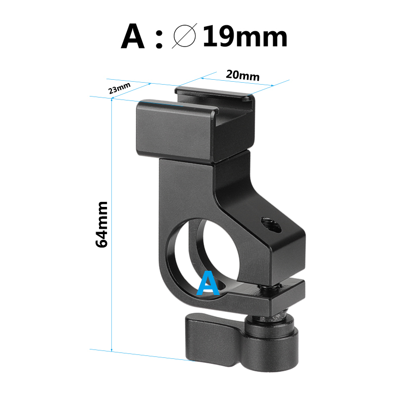 CAMVATE 19mm Single Rod Holder Rail Block With Cold Shoe Mount Adapter For Rod-based Camera Accessories