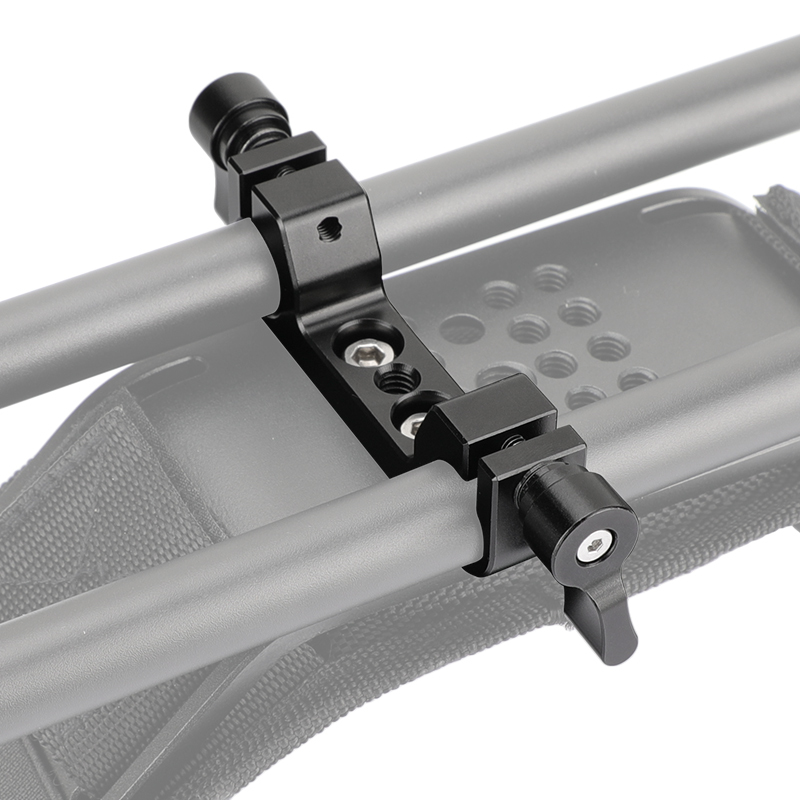 CAMVATE 15mm Railblock Rod Holder With Central Unthreaded 1/4" Mounting Points For Horizontally-mounted Rod Support