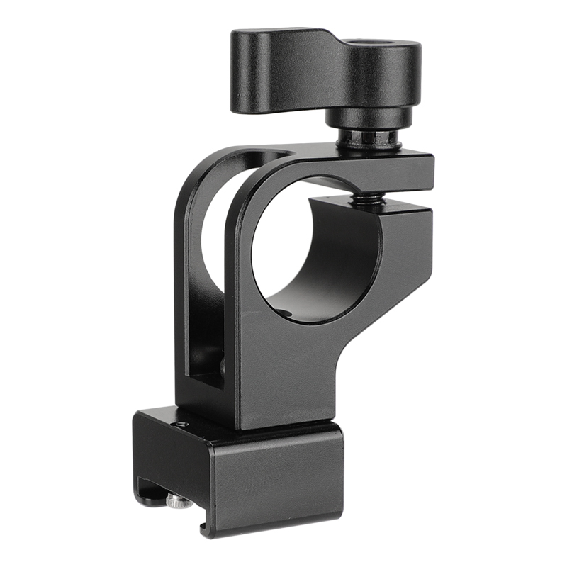 CAMVATE 19mm Single Rod Holder Rail Block With Cold Shoe Mount Adapter For Rod-based Camera Accessories