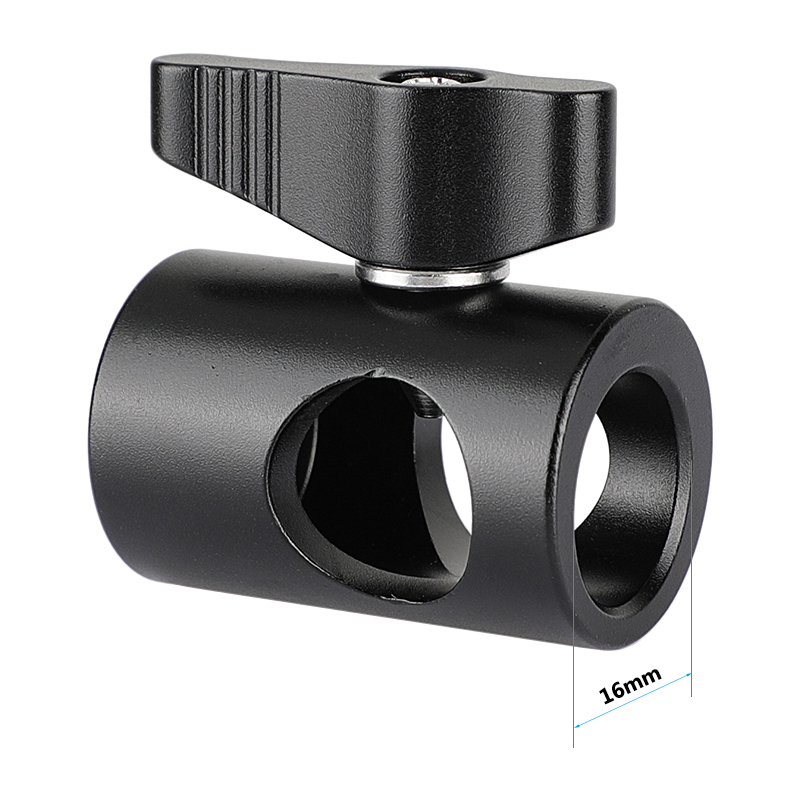 CAMVATE (Upgraded) 16mm Light Stand Head Adapter With 1/4" Female Thread & Locating Pins (Black Ratchet Knob)