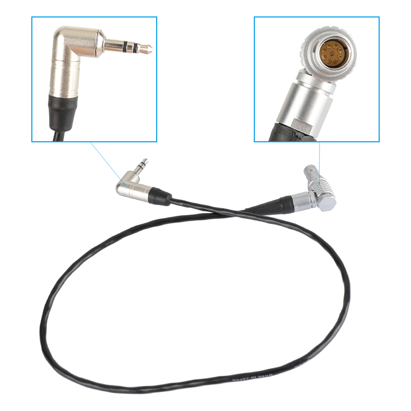 CAMVATE Right Angle 3.5mm Jack To Right Angle EXT 9 Pin Timecode Input Cable For RED Komodo 6K Cinema Camera