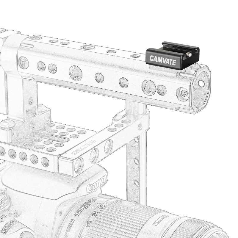 CAMVATE 1/4" Hot Cold Shoe Mount fr Flash Light DSLR Rig Blackmagic Cinema Camera Cage