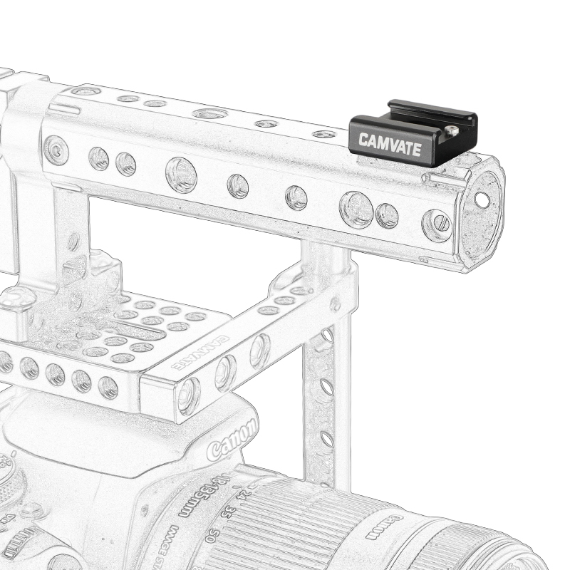 CAMVATE 1/4" Hot Cold Shoe Mount fr Flash Light DSLR Rig Blackmagic Cinema Camera Cage