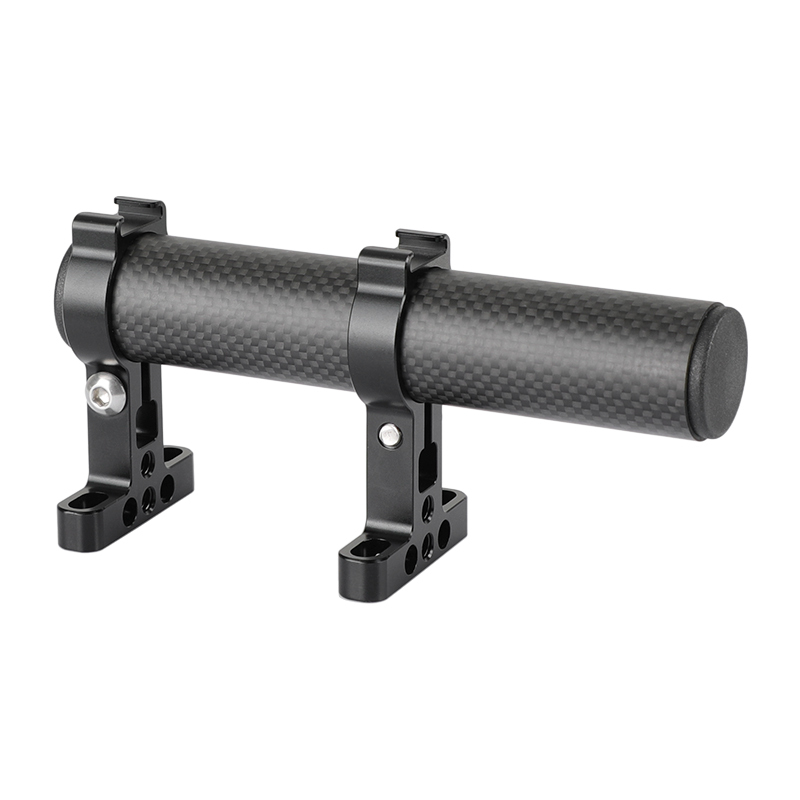 CAMVATE Universal Top Handgrip (Carbon Fiber Made) With 1/4" Mounting Points & Double Shoe Mounts For DSLR Camera Cage Kit