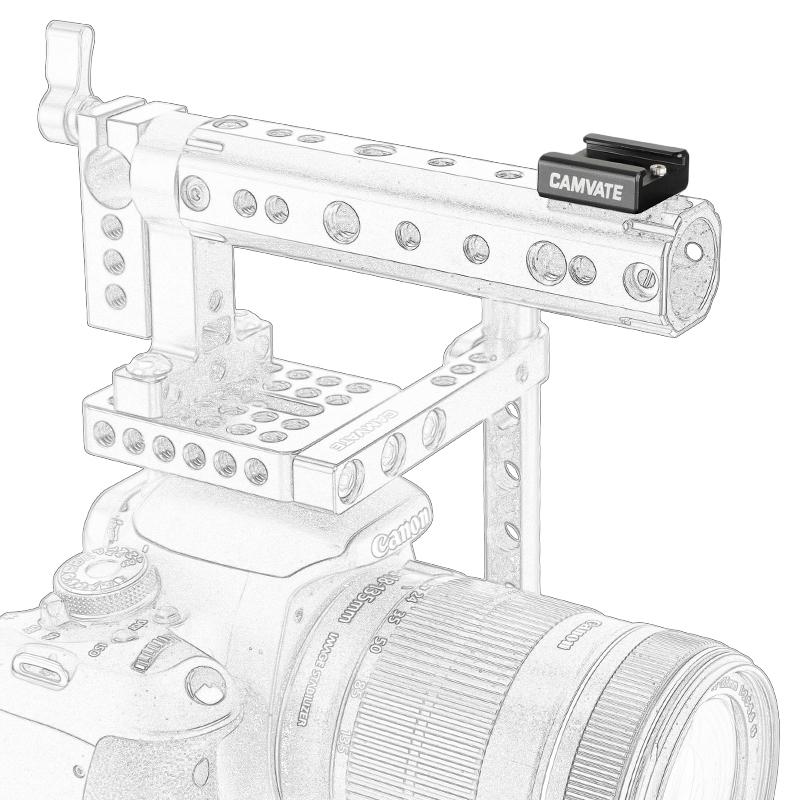 CAMVATE 2x1/4" Hot Cold Shoe Mount for Blackmagic DSLR Rig Video Light Cinema Camera Cage