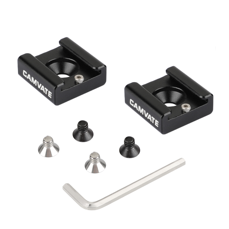 CAMVATE 2x1/4" Hot Cold Shoe Mount for Blackmagic DSLR Rig Video Light Cinema Camera Cage