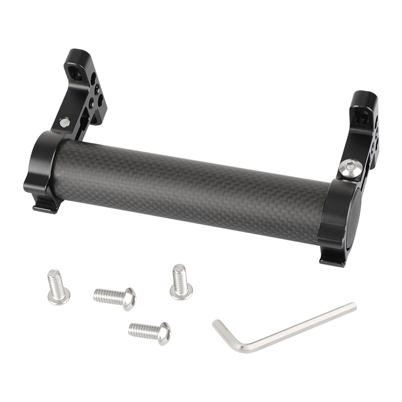 CAMVATE Universal Top Handgrip (Carbon Fiber Made) With 1/4" Mounting Points & Double Shoe Mounts For DSLR Camera Cage Kit