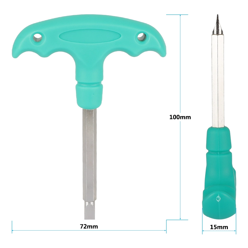 CAMVATE Straight Screwdriver Assembly Tool Silver Stainless Steel Made With Blue Plastic T-handle