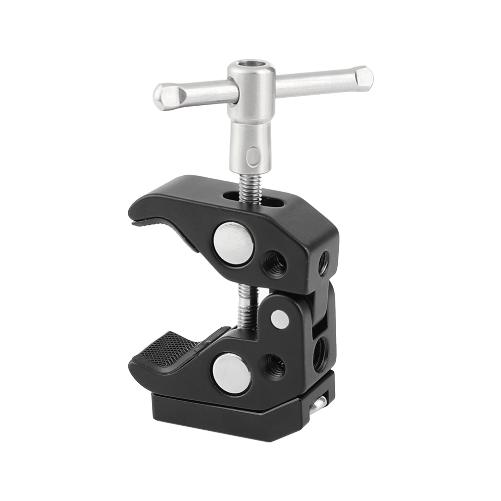 CAMVATE Versatile Super Crab Clamp With 1/4"-20 Mounting Points Extension Mini Plate For Additional Photographic Devices Accessories