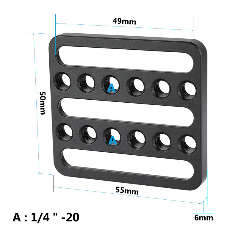 CAMVATE Universal Cheese Plate Mini Square Plate 1/4"-20 Mounting Points For Photographic Accessory DIY Configuration
