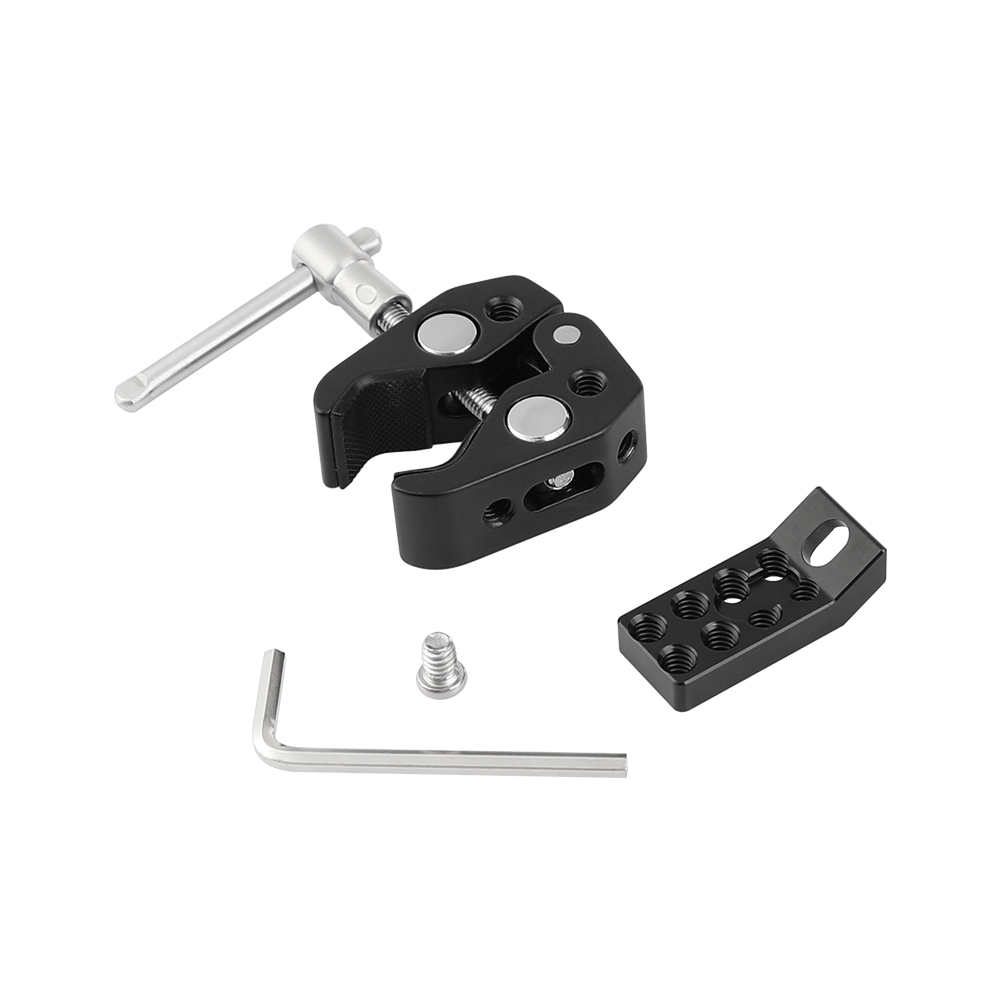 CAMVATE Versatile Super Crab Clamp With 1/4"-20 Mounting Points Extension Mini Plate For Additional Photographic Devices Accessories