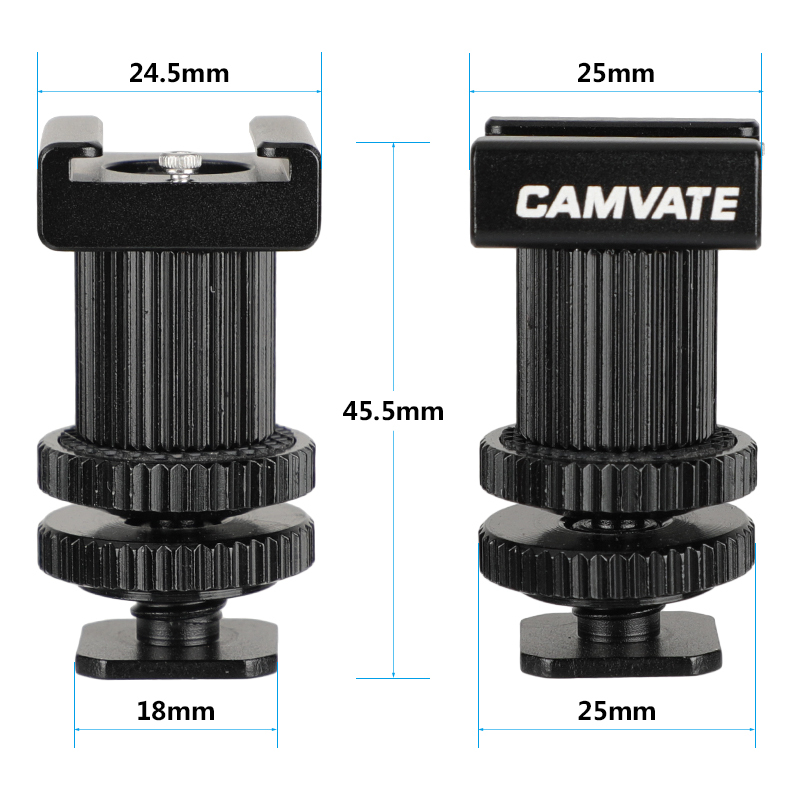CAMVATE Double-ended Cold Shoe Mount Bracket Adapter