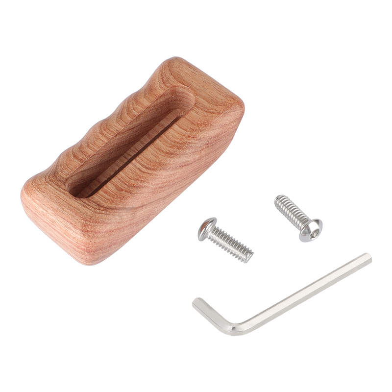 CAMVATE Simple Wooden Hand Grip (Left Side) With 1/4"-20 Mounting Groove For DSLR Camera Cage Kit