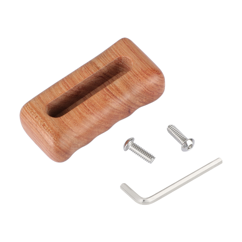 CAMVATE Simple Wooden Hand Grip (Right Side) With 1/4"-20 Mounting Groove For DSLR Camera Cage Kit