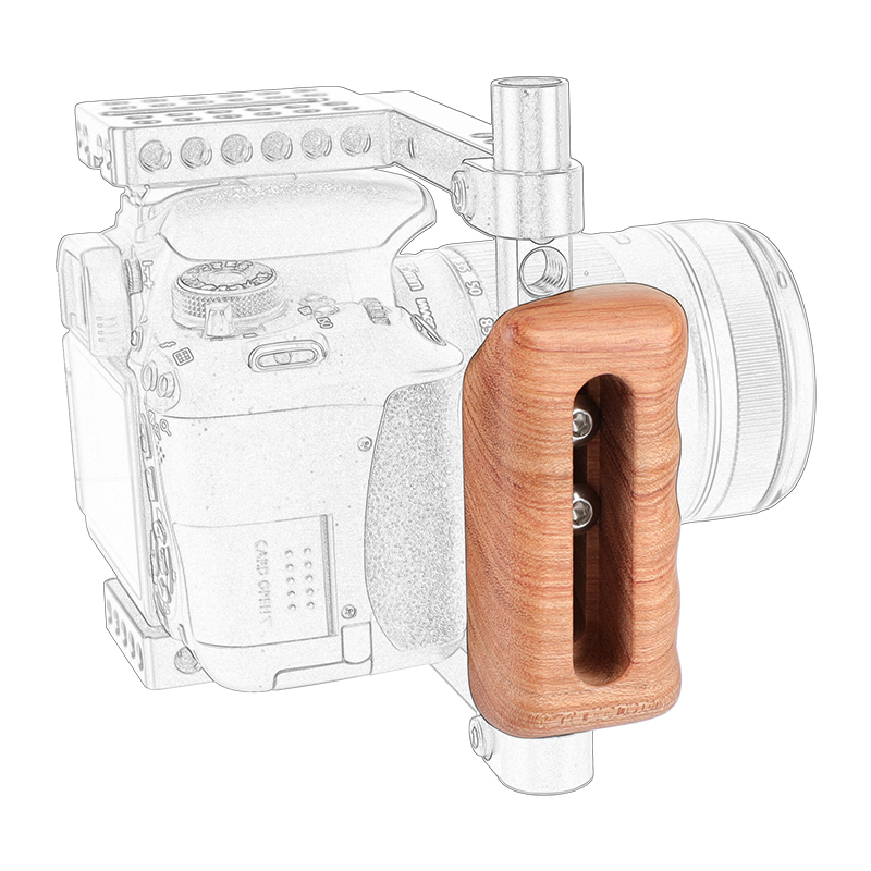 CAMVATE Simple Wooden Hand Grip (Right Side) With 1/4"-20 Mounting Groove For DSLR Camera Cage Kit