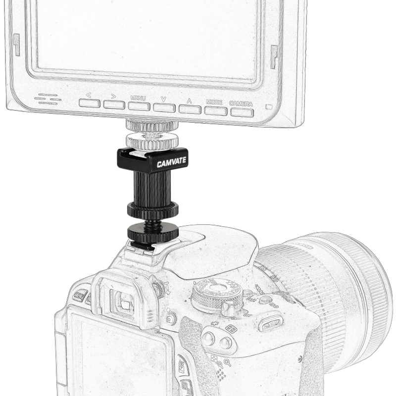 CAMVATE Double-ended Cold Shoe Mount Bracket Adapter