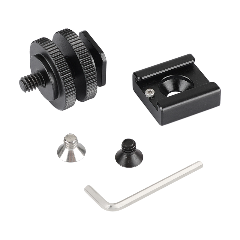 CAMVATE 1/4" Hot Cold Shoe Mount +1/4"-20 Tripod Screw to Flash Hot Shoe Mount Adapter