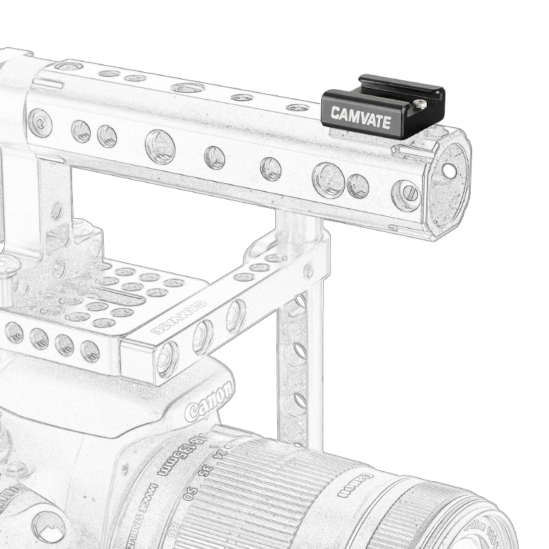 CAMVATE 1/4" Hot Cold Shoe Mount +1/4"-20 Tripod Screw to Flash Hot Shoe Mount Adapter