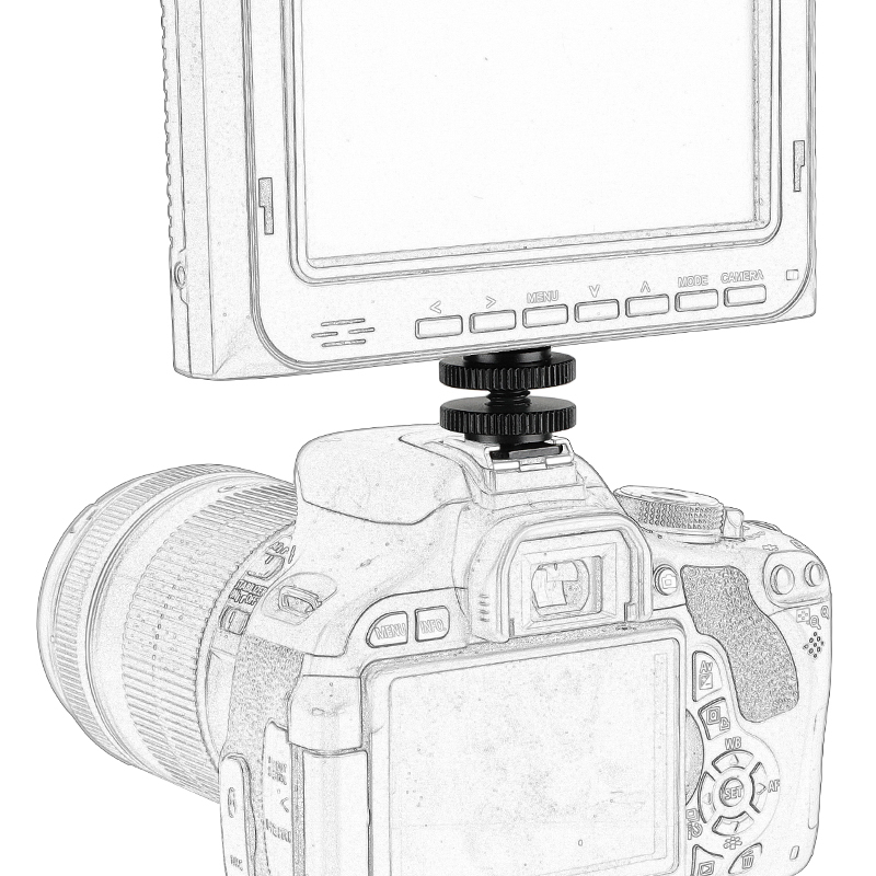 CAMVATE 1/4" Hot Cold Shoe Mount +1/4"-20 Tripod Screw to Flash Hot Shoe Mount Adapter