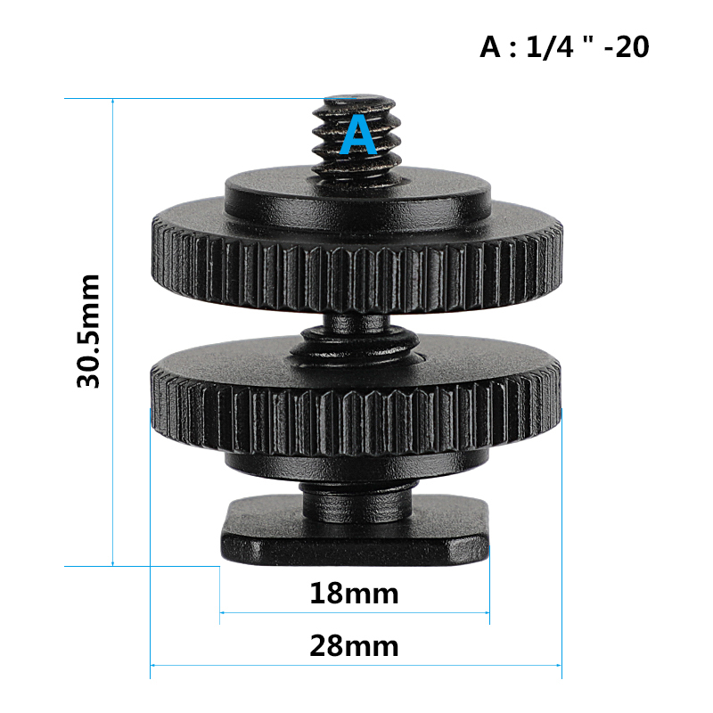 CAMVATE Shoe Mount & Cold Shoe Adapter And 1/4 to 1/4 tripod adapter