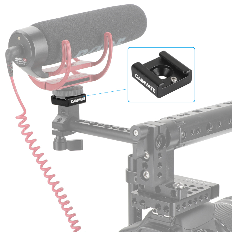 CAMVATE Shoe Mount & Cold Shoe Adapter And 1/4 to 1/4 tripod adapter