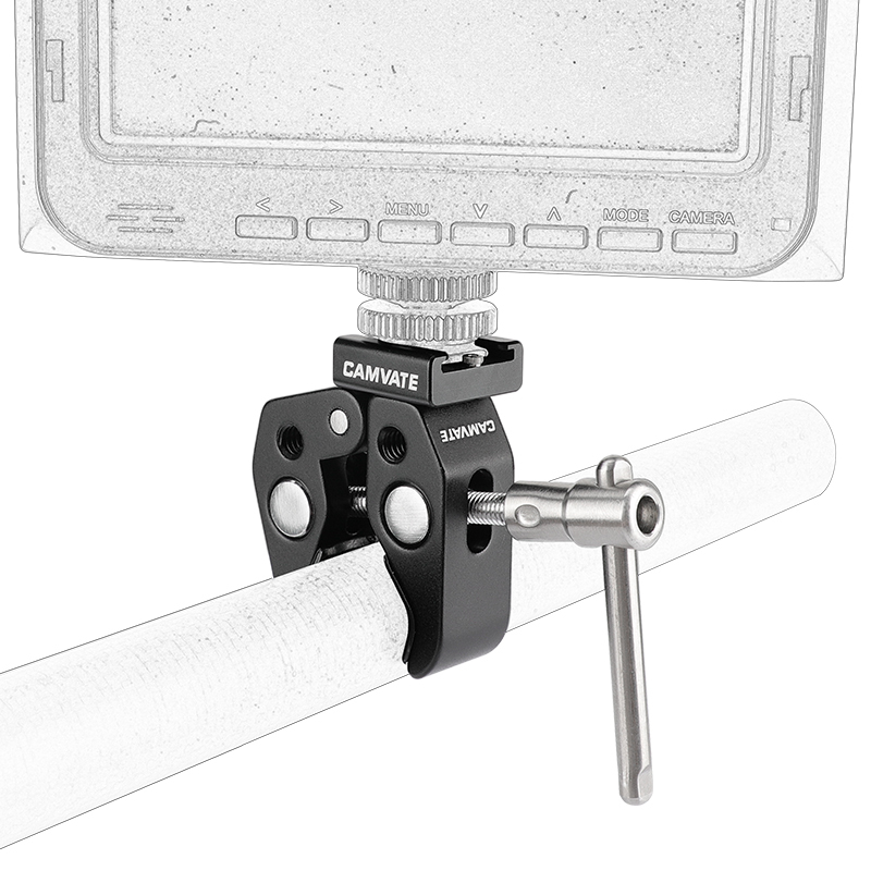 CAMVATE Super Clamp With 1/4" 3/8"Thread Hole Cold Shoe Mount
