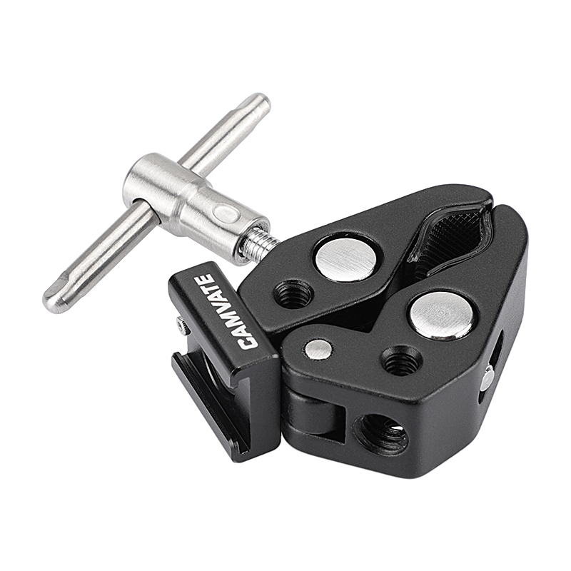 CAMVATE Super Clamp With 1/4" 3/8"Thread Hole Cold Shoe Mount
