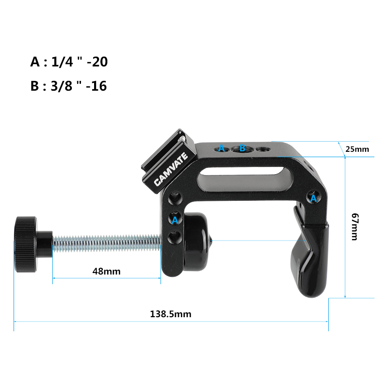 Universal C-Clamp Desktop Mount Holder Stand with Cold Hot Shoe Mount