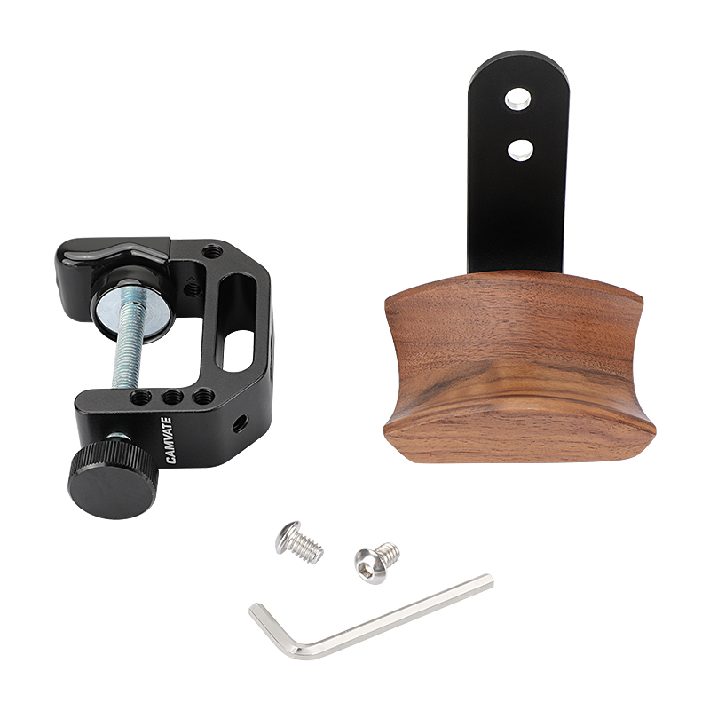 CAMVATE Universal Headphone Headset Stand Hanger (Wooden) With Heavy-duty C Clamp Grip