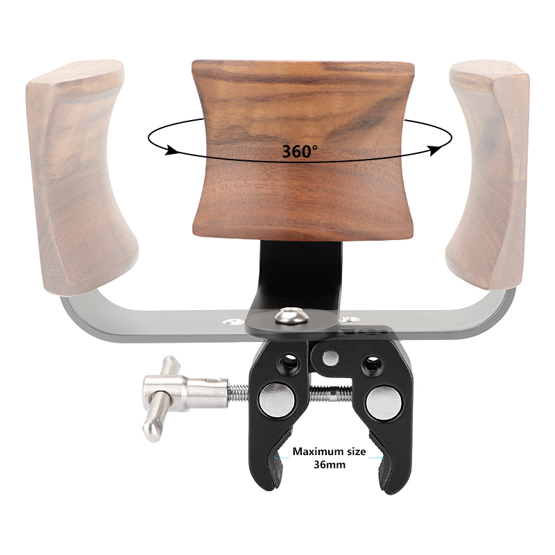 CAMVATE Universal Headphone Headset Stand Hanger (Wooden) With Versatile Super Crab Clamp