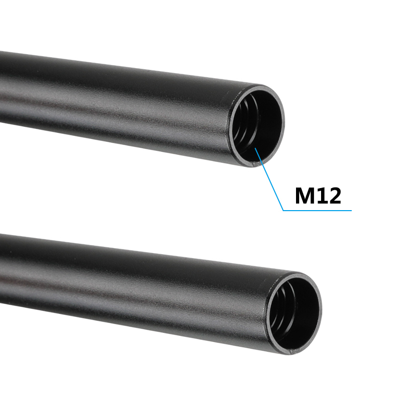 CAMVATE 350mm Standard 15mm Rod Pipe Aluminum Anodized M12 End (2 Tubes) For Shoulder Mount Rig