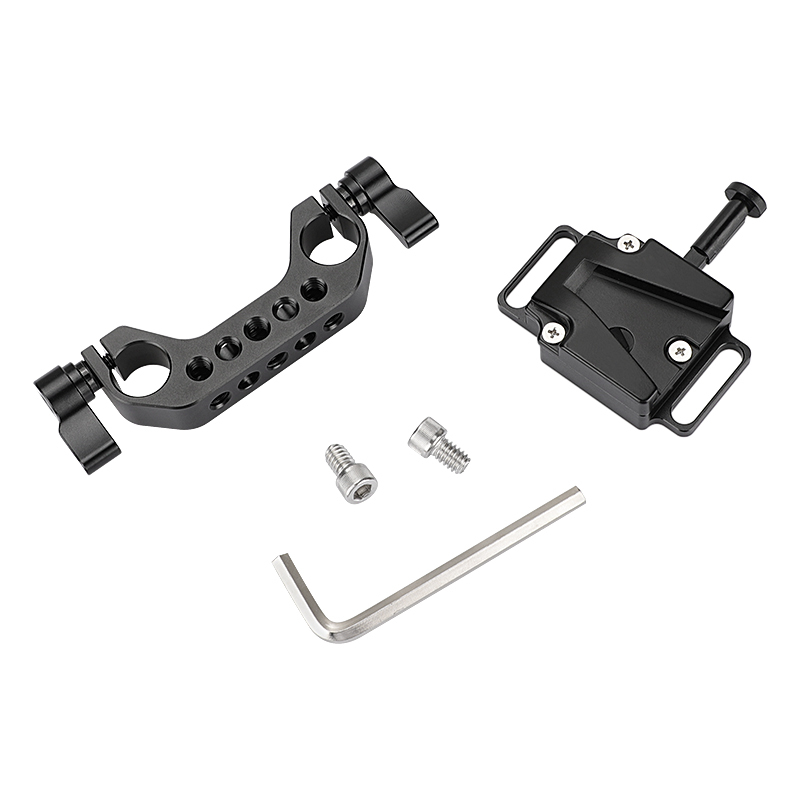 CAMVATE Small Handy V-Lock Female Quick Release Adapter With 15mm Railblock Rod Holder For Camera Cage Kit / Shoulder Rig