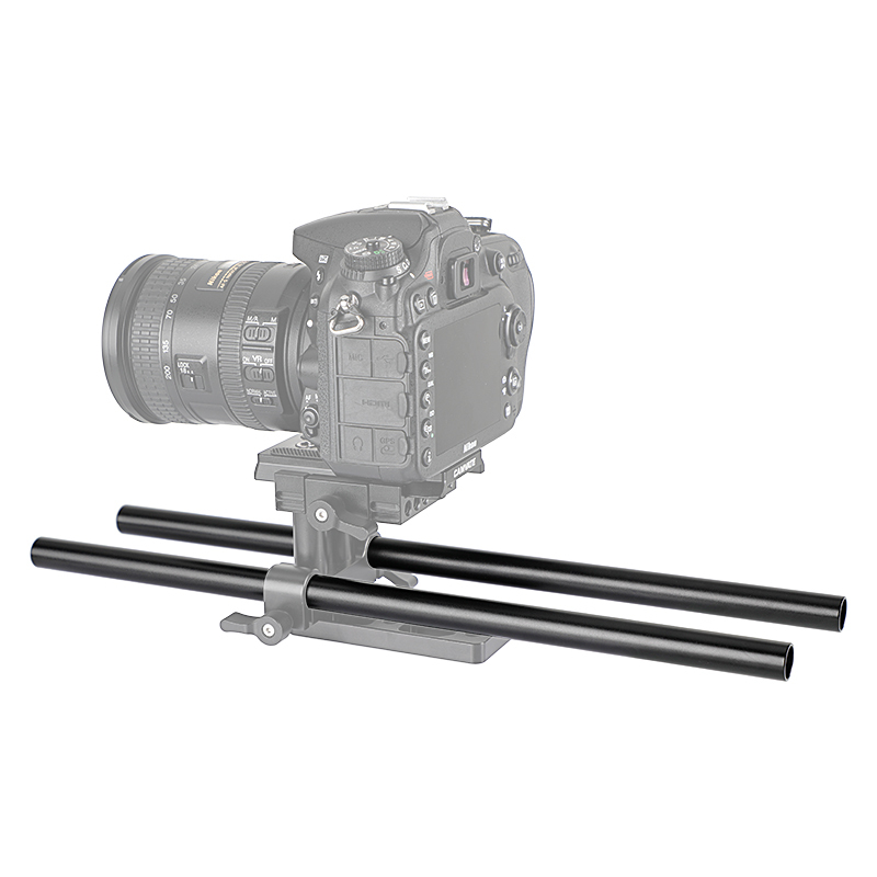 CAMVATE 350mm Standard 15mm Rod Pipe Aluminum Anodized M12 End (2 Tubes) For Shoulder Mount Rig