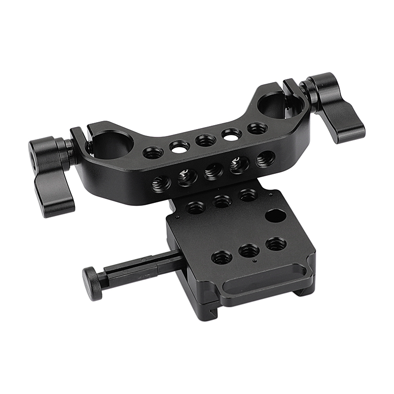 CAMVATE Small Handy V-Lock Female Quick Release Adapter With 15mm Railblock Rod Holder For Camera Cage Kit / Shoulder Rig