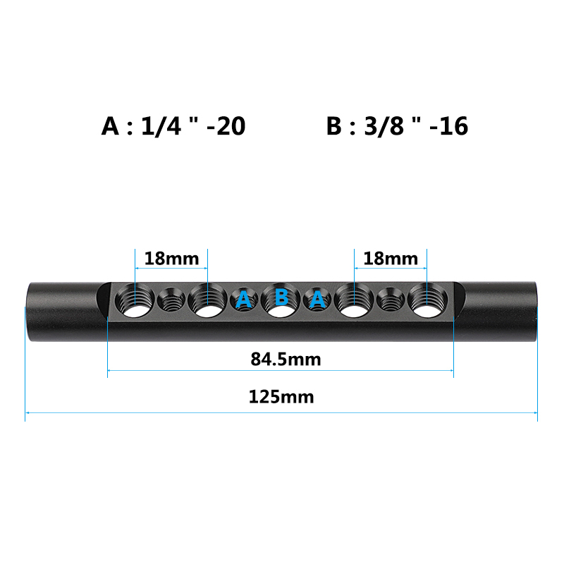Camvate 15mm 125mm cheese rod with 1/4" 3/8" thread for DSLR Rigs camera video cage
