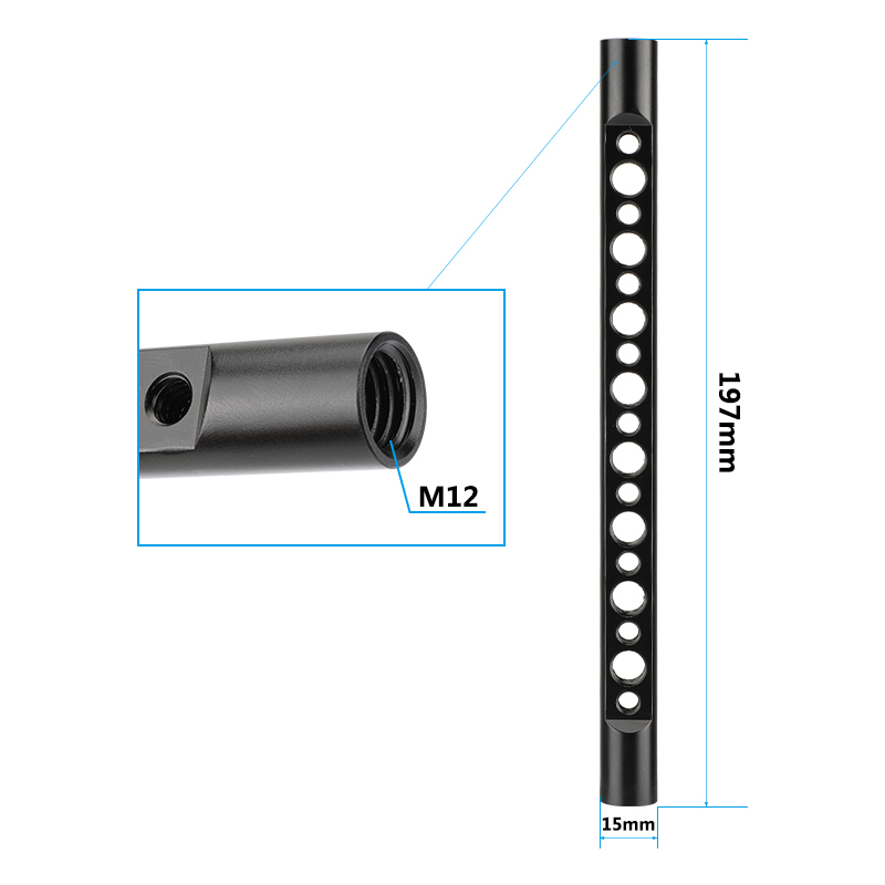 Camvate 15mm 197mm Cheese Rod with 1/4" 3/8" Thread For DSLR Rigs Camera Video Cage