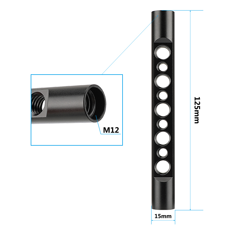 Camvate 15mm 125mm cheese rod with 1/4" 3/8" thread for DSLR Rigs camera video cage