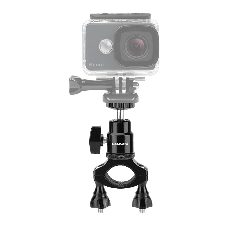 CAMVATE Handlebar Clamp Mount Holder (18mm -32mm) With Adjustable Ball Head 1/4" Mounting Screw For Mobile Phone / GoPro