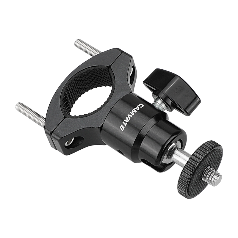 CAMVATE Rod Clamp Clip Mount Holder (18mm -32mm) With Adjustable Ball Head 1/4" Mounting Screw For Flashlight / GoPro Camera