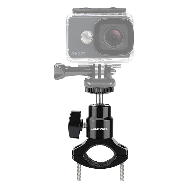 CAMVATE Rod Clamp Clip Mount Holder (18mm -32mm) With Adjustable Ball Head 1/4" Mounting Screw For Flashlight / GoPro Camera
