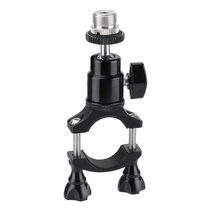 CAMVATE Rod Clamp Mount Holder (18mm -32mm) With Adjustable Ball Head & 5/8"-27 Male Thread Screw For Microphone Stand