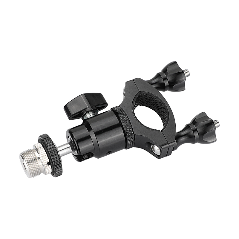 CAMVATE Rod Clamp Mount Holder (18mm -32mm) With Adjustable Ball Head & 5/8"-27 Male Thread Screw For Microphone Stand