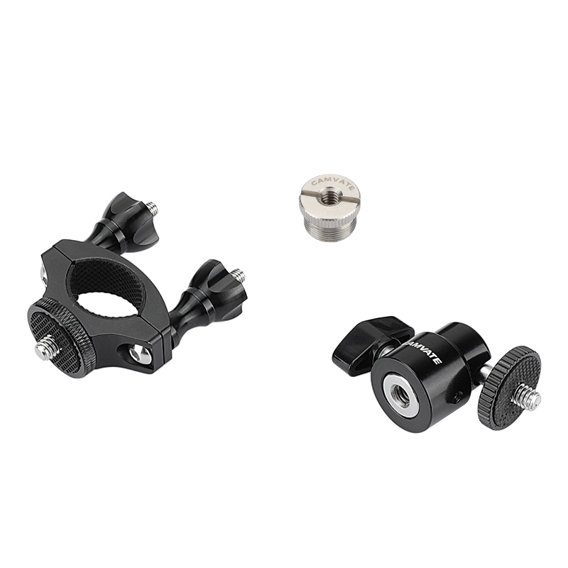 CAMVATE Rod Clamp Mount Holder (18mm -32mm) With Adjustable Ball Head & 5/8"-27 Male Thread Screw For Microphone Stand