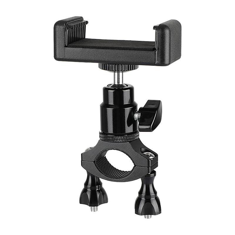 CAMVATE Rod Clamp Mount Holder (18mm -32mm) With Smartphone Clip & Adjustable Ball Head 1/4" Mounting Screw