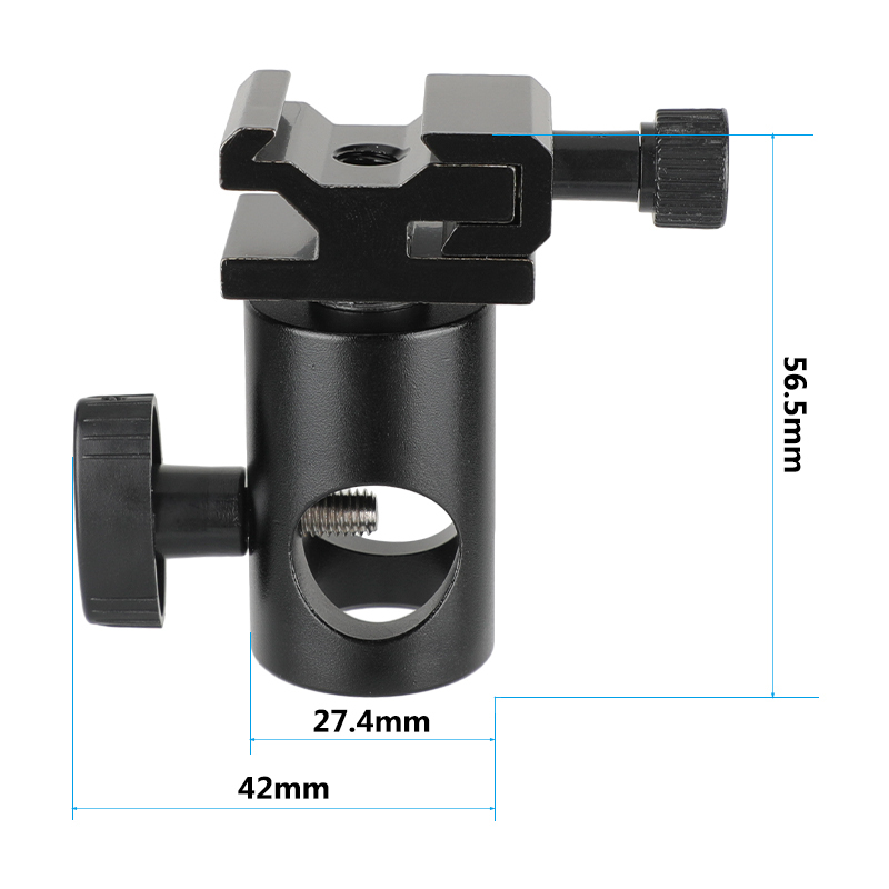 CAMVATE 16mm Light Stand Head With Metal Hot Shoe Mount