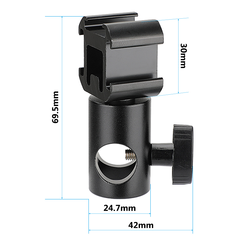 CAMVATE 16mm Light Stand Head With 3-Way Cold Shoe Mount Bundle