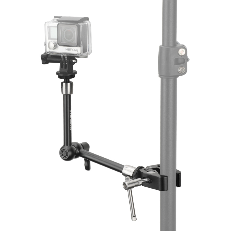 CAMVATE Upgraded 11" Articulating Magic Arm + Super Crab Clamp + Smartphone Phone Clip + GoPro Monopod Mount Adapter