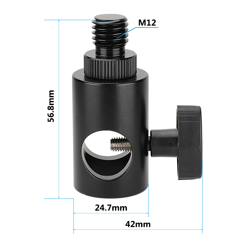 CAMVATE 16mm Light Stand Head With M12 Male Thread Screw